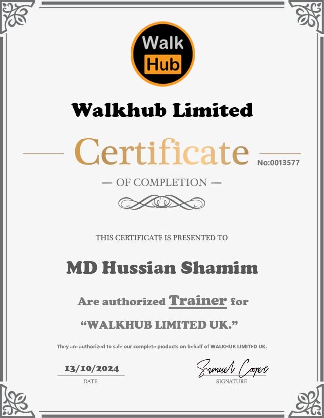 Walkhub Certificate
